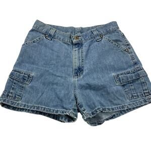 VTG 90s Lee Dungarees Denim Cargo Shorts, Size 9, Made in USA
